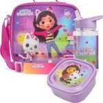 Get Trend Gabby's Dollhouse Kids Lunch Bag Set 3 Pc with Leak Proof Water Bottle and Small Lunch Box Insulated for School Daycare Travel (Gabby’s Dollhouse) - Image 2
