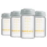 Glass Breastmilk Storage Bottles 180ml 6oz BPA-Free Leak-Proof Natural Baby Bottle for Breastmilk Storage Wide Neck Bottles with Screw Ring Sealing Disk Breastfeeding (Grey, 180ml-4Packs) - Image 2