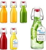 Glass Swing Top Bottles | Flip Top Glass Bottles for Limoncello, Syrups, Oils, Vinegar, Extracts & Beverages | Airtight Reusable Glass Bottles (6-Pack, MEDIUM (250ml | 8.5oz)) - Image 2
