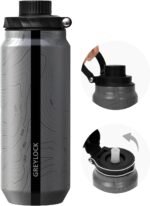 Greylock 20 oz Insulated Water Bottle with Straw Lid, Reusable Stainless Steel Sports Water Bottles with Foldable Handle, Leak Proof, Double-Wall Vacuum Insulation, 24 Hours Cold (Mapmaker's Muse) - Image 2