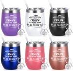 Gtmileo Coworker Christmas Gifts, 6 Pcs Don't Have To Be Crazy To Work Here Insulated Wine Tumblers Bulk, Work Gifts for Coworker Employee Female Boss Lady Men Women, Employee Christmas Gift Bulk,12oz - Image 2
