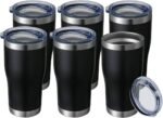 HASLE OUTFITTERS 20 oz Tumbler Bulk, Stainless Steel Tumblers with Lid, Vacuum Insulated Tumbler, Double Wall Tumbler Cup, coffee mugs, Black, 6 Pack - Image 2