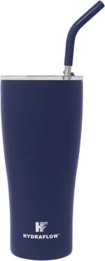 HYDRAFLOW Capri - 30oz Tumbler with Straw - Triple Wall Vacuum Insulated Tumbler - Insulated Smoothie Cup - Stainless Steel Tumbler - Reusable Tumbler with Lid - Image 2