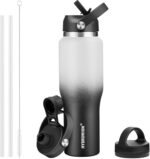 HYDROWION Insulated Water Bottle, 32oz Water Bottle with Straw Lid, Double Walled Leak Proof 32oz Vacuum Bottle (Cold for 48 Hrs,Hot for 24 Hrs) Fit in Any Car Cupholder, White&Black - Image 2
