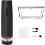Handheld Vacuum Sealer for Food, One-Touch Operation, Portable Food Vacuum Seal Machine w/Glass Vacuum Seal Container, Reusable Vacuum Bags, Wine Bottle Vacuum Stoppers for Save and Storage - Image 2