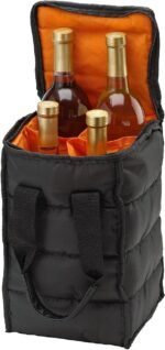 Handy Laundry Wine Carrier Tote Bag – 4-Bottle Pockets Capacity with Padded Insulation, Zipper Closure, and Carry Handles – Ideal for Travel, Picnics, and Beach Trips - Image 2