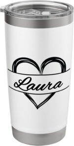 Heart Monogram Laura Stainless Steel Insulated Tumbler - Image 2