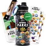 Hiker's Go National Parks Water Bottle – 32oz Insulated Stainless Steel with Magnetic Phone Holder Leakproof Lid & 63 Waterproof Stickers – Great for Hiking, Camping & Gift Giving - Image 2