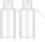 Honeydak 2 Pcs 250ml Wash Bottle Plastic Lab Water Dispenser - Polyethylene - Translucent, Unbreakable -Screw Cap with Down Spout for Dispensing Liquid Labs - Image 2