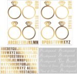 Honoson 6 Sheets UV DTF Cup Wrap Custom Letters Bridesmaid Cups Bridal Cup Tumbler Vinyl Name Decals Personalized Tumblers Waterproof Letter Stickers for Wedding Bachelorette Party (Hot Stamping) - Image 2
