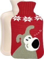 Hot Water Bag Hot Water Bottle 2 Liter Heat Up and Refreezable Hot Cold Pack with Knit Cover for Pain Relief Hot Cold Therapy, Cute Animal Style - Image 2