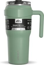 Hydrapeak Roadster 40oz Stainless Steel Tumbler Double Wall Vacuum Insulated Water Bottle With Handle And 2 in 1 Straw Lid (Sage) - Image 2