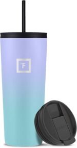 IRON °FLASK Classic Tumbler - Vacuum Insulated Stainless Steel Water Bottle, Double Walled, Drinking Cup, Insulated Travel Mug (Cotton Candy, 24 oz Solid Lid) - Image 2