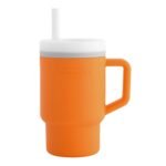 Infantino My 1st Tumbler, Silicone Sippy Cup with Straw & Handle, Spill-Resistant Baby Cup for On-the-Go, BPA-Free Transition Bottle, Creamsicle - Image 2