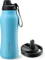 Insula Stainless Steel Water Bottle with Spout & Straw lid, BPA Free & Leakproof, Double Walled Vacuum Insulated water bottle for Sports, Bike, Travel & Hiking (Ocean Blue, 24 Oz) - Image 2