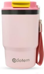 Insulated 16oz Stainless Steel Tumbler Mug Leakproof Double Walled Vacuum Thermal Coffee Cup with 2-in-1 Straw & Lid, Cupholder-Friendly Travel Mug for Hot & Cold Drinks (Pink) - Image 2