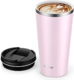 Insulated Coffee Mug with Ceramic Coating, 18oz Travel Mug with Leak-proof Lid, Vacuum Double-wall Tumbler, Stainless Steel Thermal Cup for Tea, Hot Cocoa, Cold Beverage, Ice Drinks - Image 2