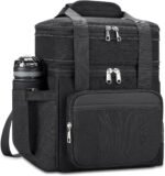 Insulated Lunch Bag & Lunch Box for Men - Double Deck Reusable Lunch Bag for Women Tote Cooler Bag Leakproof Soft Expandable - Large Lunchbox for Work/Adult/Picnic/Outdoor (Black，15L) - Image 2