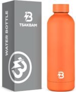 Insulated Water Bottle with Lid, 17 oz Reusable Leak-Proof Metal Stainless Steel Water Bottles for Travel, Sports, Gym, Outdoor (Orange) - Image 2
