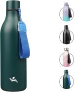 Insulated Water Bottle with Strap,25 oz Double Wall Stainless Steel Vacuum Bottles Metal Water Flask,Army green - Image 2