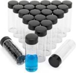 JIUWU 24pack 1oz Clear Glass Vails with Screw Lids, 30ml Essential Oil and Lab Sample Vails,Liquid Storage Small Empty Bottle with Screw Caps - Image 2