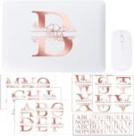 Janlaugh 10 Sheets Waterproof Split Letter Stickers Personalized Name Stickers for 30 40 oz Tumbler Water Bottle Floral Monogram UV DTF Cup Wraps Alphabet Letter Decals for Glass Cup Laptop(Rose Gold) - Image 2