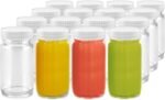 Juice Shot Bottles Set - Wide Mouth for Juicing, Beverage Storage, Liquids, 2 oz, Clear Small Glass Bottles with White Caps, Reusable, Leak Proof, Jars (16 pack) - Image 2
