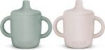 KIDSco. Silicone Sippy Cups (2 Pack) – Soft Spout & Easy Grip Handles for Babies 6+ months, Plastic Free, Toxic Free Silicone, Leak-Resistant, Dishwasher Safe (Green and Sandy Shore) - Image 2