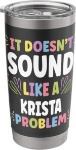 KRISTA Personalized Women's Gift Custom KRISTA Stainless Steel Insulated Tumbler - Image 2