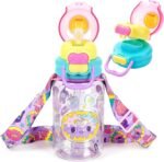 Kids Water Bottle with Pop-Open Straw & Spout 2-in-1 Lid, 20oz Leak-Proof Tritan Plastic BPA-Free Kids Cup with Strap for School Travel Sports Girls Toddler, Dessert - Image 2