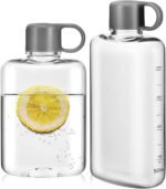 Kisangel Slim Handheld Flat Water Bottle 7.28X3.34X1.96In Portable Silicone Sports Bottle for Cycling Travel Fitness Camping Outdoor Activities - Image 2