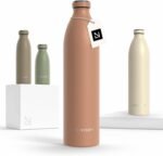 LARS NYSØM Stainless Steel Insulated XL Water Bottle 12oz 17oz 25oz 34oz 51oz | Insulated Thermo Flask for Hot and Cold Beverages | Leakproof Drinking Bottle (Blush Rose, 50.7 oz) - Image 2