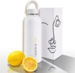 LEMON & CO. Stainless Steel Bottle (16oz, 500ml) - Sustainable Water Bottle with Handle for Hot & Cold Drinks for Travel, Gym and More, Double Wall Vacuum Insulated, BPA-Free - Minimalist Design - Image 2