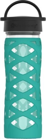 Lifefactory 16oz Bottle Classic Cap Helix Sleeve Aquatic Green - Image 2