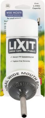Lixit Wide Mouth BPA-Free Cage Water Bottles for Rabbits, Ferrets, Guinea Pigs, Rats, Chinchillas, Hamsters, Mice, Hedgehogs, Gerbils and Other Small Animals. (Translucent, 8 Ounce) - Image 2