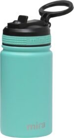 MIRA 12 oz Small Insulated Water Bottle for Cold Drinks | Leak-Proof Stainless Steel with Straw Lid for Travel, Hiking, Gym - Teal - Image 2