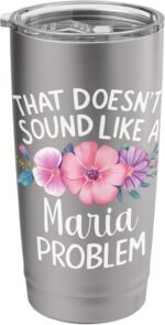 Maria Personalized Cute Flower Girls Maria Name Stainless Steel Insulated Tumbler - Image 2