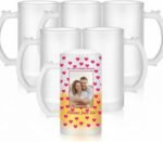 Mifoci 6 Pcs Sublimation Blank Beer Mugs Personalized Tazas Para Present 16 oz Frosted Beer Glass Cups Can Add Photo Text or Images on Gift for Husband Dad Men Valentine's Day Wedding Oktoberfest - Image 2