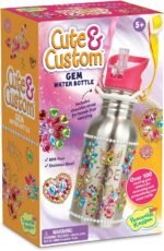 MindWare Cute & Custom Gem Water Bottle Decorating Kit, DIY Craft Activity with Stainless Steel Bottle and Gem Stickers, Creative Personalization Toy for Kids Ages 5 and Up, Arts and Crafts Gift - Image 2