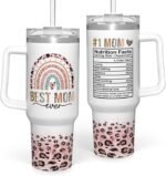 Mom Gifts for Women Mom Nutrition Facts Tumbler Stainless Steel 40oz with Handle Insulated Travel Cup Best Mom Ever Coffee Cup, Mother's Day Christmas Birthday Gifts from Son Daughter - Image 2