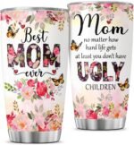 Mom Ugly Children, Funny Coffee Mothers For Tumblers Mama Mother Insulated Day Cups Women Handle, Tumbler 20 Oz With Lid And Straw, Best Mom Ever Gifts - Image 2
