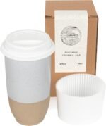 NOVA CERAMICS Travel Mug - Coffee Mug Travel – Microwave & Dishwasher Safe Coffee Clay Tumbler - Gifts For Women Men Him Her – 16oz – Dune - Image 2