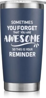 NOWWISH 20oz Navy Blue Tumbler, Sometimes You Forget You're Awesome Inspirational Stainless Steel Cup, Stocking Stuffer for Men, Ideal Christmas Birthday Gift for Him Husband Boyfriend - Image 2