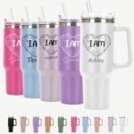Name Personalized Tumbler 40 oz Laser Engraved, Insulated Cup with Handle, Lid & Straw,Religious Gifts,Inspirational Thank You Friends,Christian Tumblers for Women,Men,Christian Jesus Water Bottle - Image 2