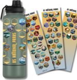 National Parks Stainless Steel Water Bottle with Secret Compartment – Includes All Park Stickers to Track Your Visits (Green) - Image 2