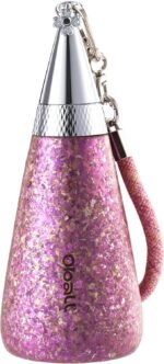 OBALL Titanium Small water bottle, No Flavor Trans Insulated Bottle with 2 Lid, Lightweight Water Bottle for Travel, Outdoor, Office,Gifts for Women Easy Carry (12 oz, Pink) - Image 2