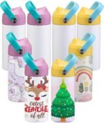 OFFNOVA 12oz Kids Sublimation Tumbler, 8 Pack Stainless Steel Sippy Cup Blank, Vacuum Insulated Water Bottle with Leak-Proof Straw Lid - Image 2