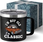 Old Man Gifts for Dad Im Not Old Im Classic Tumbler - Grandpa Christmas Fathers Day Funny Mugs for Men - Gifts for Older Father Papa 60th Birthday Idea Retirement 14oz Stainless Steel Tumbler With Lid - Image 2