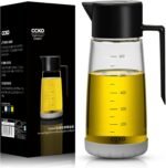 Olive Oil Dispenser Bottle for Kitchen with Leakproof and Dust Cover, Auto-Open & Close Glass Olive Oil Bottle with Non-Slip Bottom 600ml Cooking Oil and Vinegar Cruet Dispenser (Black) - Image 2