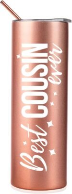 Onebttl Cousin Gifts for Women - 20oz Insulated Stainless Steel Tumbler with Lid for Cousin - Birthday or Christmas - Image 2